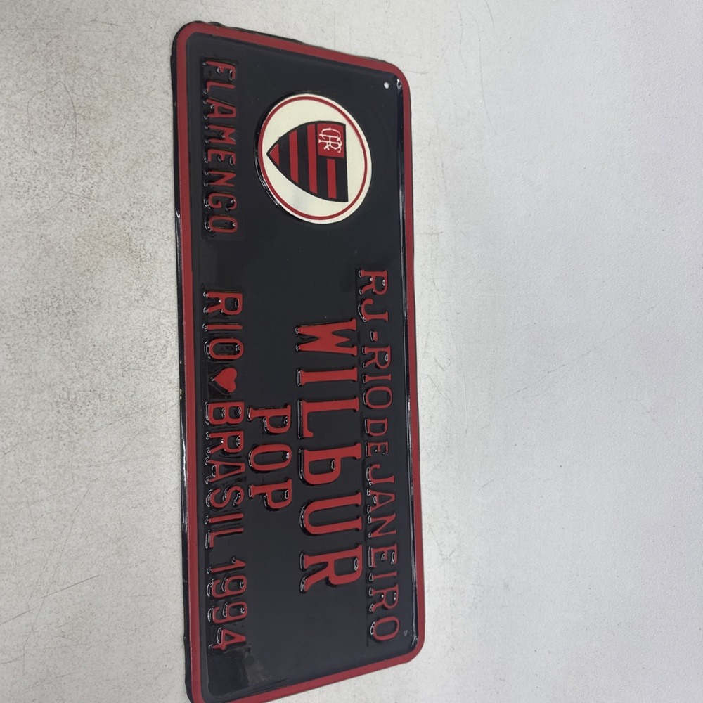 VTG Rio De Janeiro Flamengo 1994 WILBUR POP License Plate 1993 Blue and White